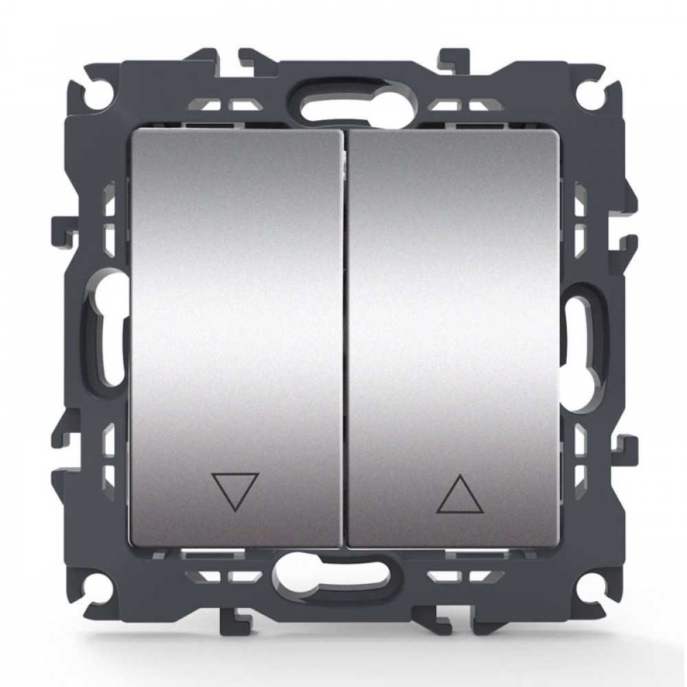 PRIME ΜΠΟΥΤΟΝ ΡΟΛΩΝ ΜΕ ΚΛΙΠ 1-1P 10A 250VAC IP20 MAT ΑΛΟΥΜΙΝΙΟ - Aca Elec