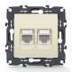 PRIME ΠΡΙΖΑ ΔΙΚΤΥΟΥ 2xRJ45 CAT6 UTP IP20 ΙΒΟΥΑΡ - Aca Elec