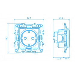 PRIME ΠΡΙΖΑ ΣΟΥΚΟ ΑΣΦΑΛΕΙΑΣ 1x2P+E 16A 250VAC IP20 MAT ΑΝΘΡΑΚΙ - Aca Elec