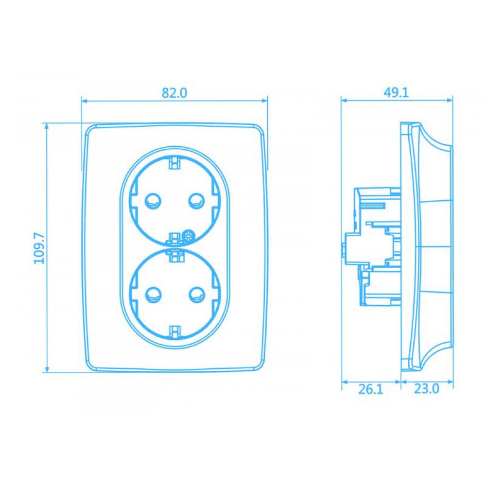 PRIME ΠΡΙΖΑ ΣΟΥΚΟ ΑΣΦΑΛΕΙΑΣ 2x2P+E 16A 250VAC IP20 ΙΒΟΥΑΡ - Aca Elec