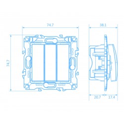 PRIME ΔΙΑΚΟΠΤΗΣ ΤΡΙΠΛΟΣ ΑΠΛΟΣ ΜΕ ΒΙΔΑ 1+1+1P 10AX 250VAC IP20 MAT ΑΝΘΡΑΚΙ - Aca Elec