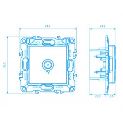 PRIME ΠΡΙΖΑ TV ΔΙΕΛΕΥΣΗΣ ΘΩΡΑΚΙΣΗ ΑΡΣΕΝΙΚΟ ΦΙΣ IP20 MAT ΑΝΘΡΑΚΙ - Aca Elec