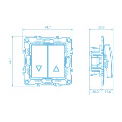 PRIME ΜΠΟΥΤΟΝ ΡΟΛΩΝ ΜΕ ΚΛΙΠ 1-1P 10A 250VAC IP20 MAT ΑΝΘΡΑΚΙ - Aca Elec