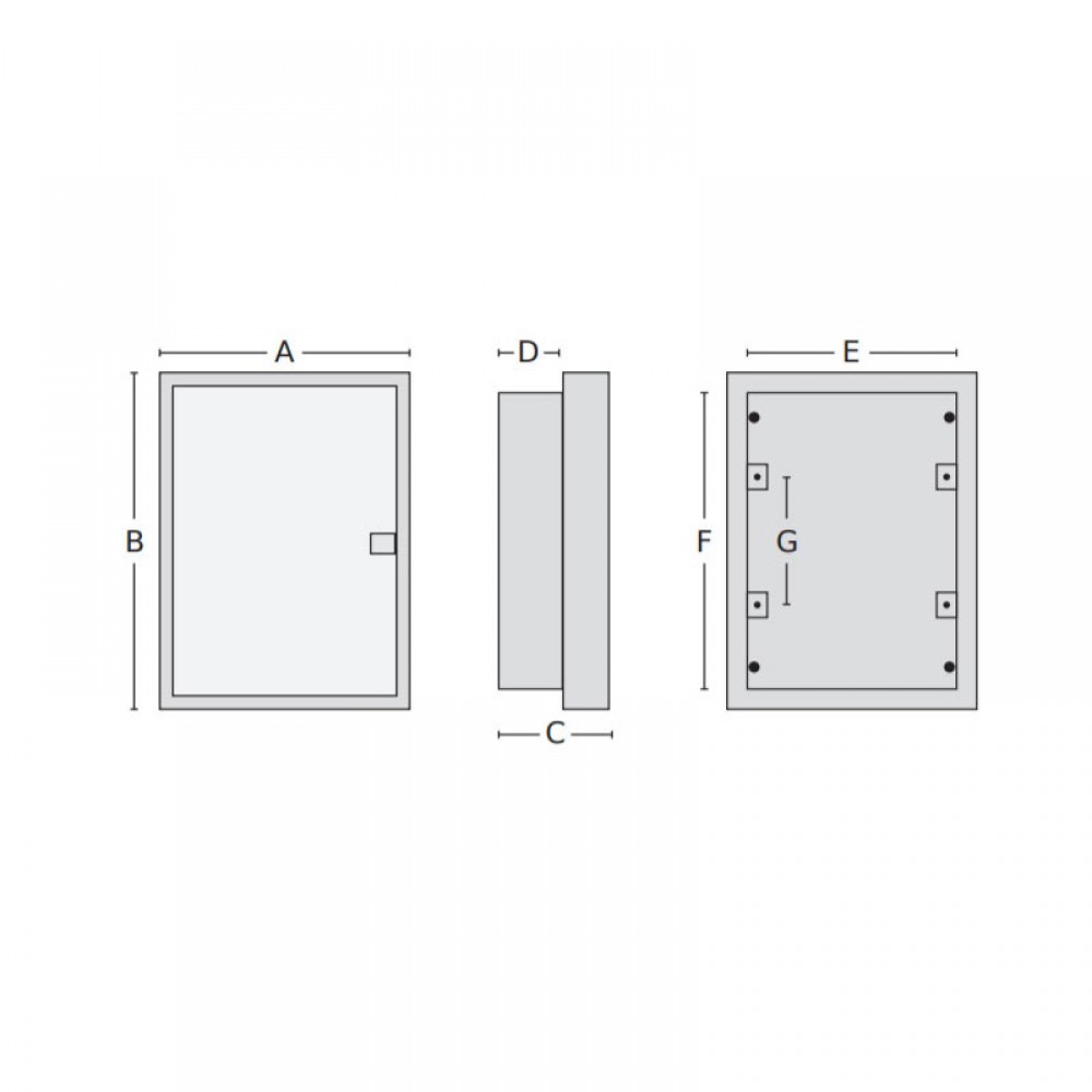 Πίνακας U24A 24 Θέσεων / 2 Σειρές, Χωνευτός Με Διάφανη Πλαστική Πόρτα IP40 - Tehnoplast