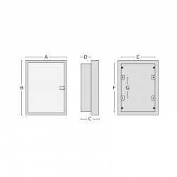 Πίνακας U24AW 24 Θέσεων / 2 Σειρές, Χωνευτός Με Διάφανη Πλαστική Πόρτα IP40 - Tehnoplast