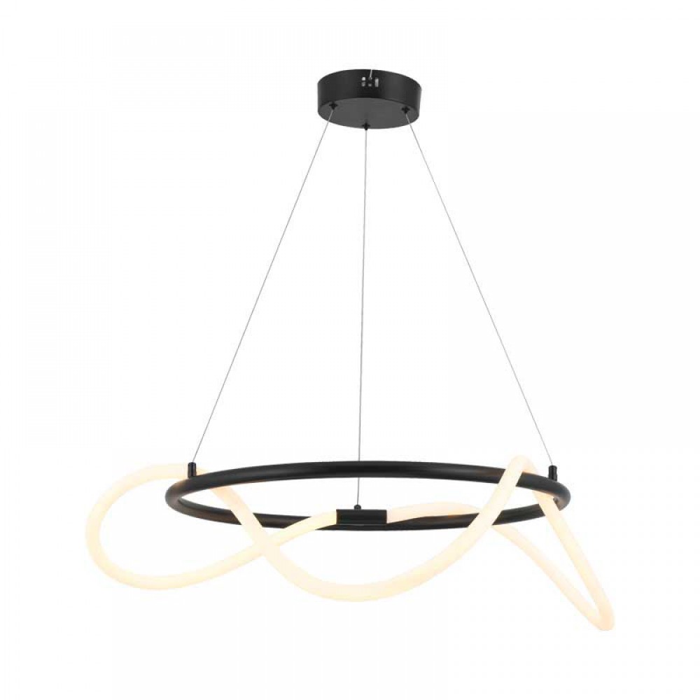 LED Κρεμαστό Φωτιστικό Μεταλλικό Μαύρο D60cm 36W KYMA - Aca Decor
