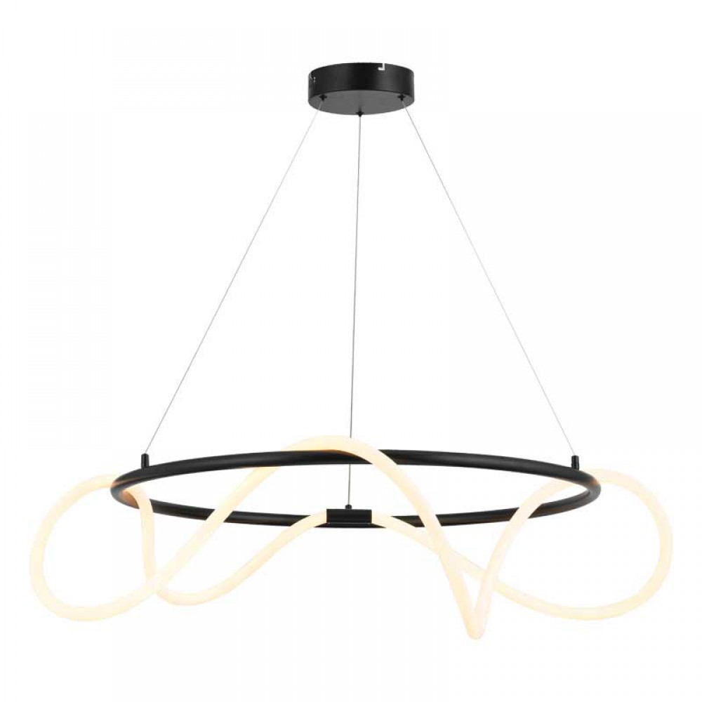 LED Κρεμαστό Φωτιστικό Μεταλλικό Μαύρο D80cm 60W KYMA - Aca Decor