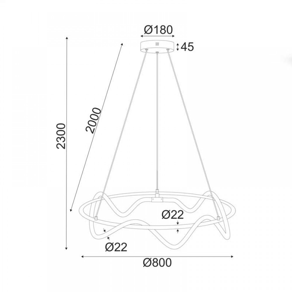 LED Κρεμαστό Φωτιστικό Μεταλλικό Μαύρο D80cm 60W KYMA - Aca Decor