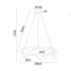 LED Κρεμαστό Φωτιστικό Μεταλλικό Μαύρο D80cm 60W KYMA - Aca Decor