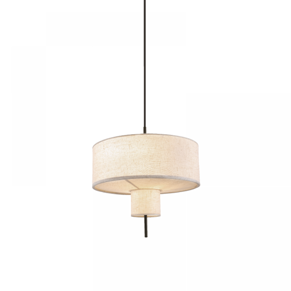 ΚΡΕΜΑΣΤΟ ΦΩΤΙΣΤΙΚΟ ΜΑΥΡΟ ΜΕΤΑΛΛΟ ΔΥΟ ΕΠΙΠΕΔΩΝ ΜΠΕΖ ΥΦΑΣΜΑΤΙΝΟ ΚΑΠΕΛΟ D40*H120cm 1*E27,Max 60W ANAFI ACA