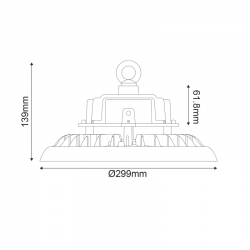 LED HIGH BAY ASTREK DIM 1-10V 150W 22.500LM 5000K 90° 230V AC IP65 Ra>80 50.000HRS ACA