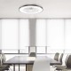 ΑΝΕΜΙΣΤΗΡΑΣ ΟΡΟΦΗΣ ΠΛΑΦΟΝΙΕΡΑ SMART ΜΑΥΡΗ DIMMABLE DC22W Φ50 7 ΔΙΑΦΑΝH ABS ΠΤΕΡΥΓΙΑ ΤΗΛΕΧΕΙΡΙΣΤΗΡΙΟ ACA