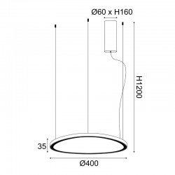 ΚΡΕΜΑΣΤΟ Φ/Σ LED 33W CCT 3000LM HARMONY ΧΡΥΣΟ ΑΛΟΥΜΙΝΙΟ IP20 D42XH120CM ACA