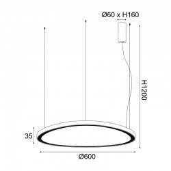 ΚΡΕΜΑΣΤΟ Φ/Σ LED 44W CCT 4670LM HARMONY ΧΡΥΣΟ ΑΛΟΥΜΙΝΙΟ IP20 D60XH120CM EUROLAMP