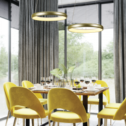 ΚΡΕΜΑΣΤΟ Φ/Σ LED 24W 1900LM CCT IP20 ΧΡΥΣΟ ΜΕΤΑΛΛΙΚΟ + ΑΚΡΥΛΙΚΟ - ACA