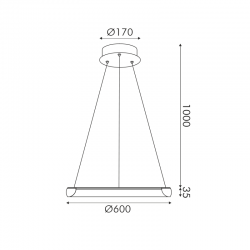 ΚΡΕΜΑΣΤΟ Φ/Σ LED 32W 2500LM CCT IP20  ΧΡΥΣΟ ΜΕΤΑΛΛΙΚΟ + ΑΚΡΥΛΙΚΟ - ACA