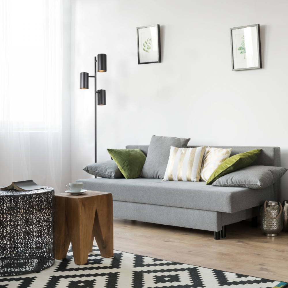 ΔΑΠΕΔΟΥ ΜΑΥΡΟ ΜΕΤΑΛΛΟ D15*H165cm 3ΧΕ27 KENNETH ACA