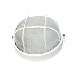 Φωτιστικό Οροφής - Τοίχου Χελώνα Με Πλέγμα Σε Λευκό ø19cm 1xE27 IP54 - ACA