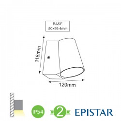 LED EPISTAR Απλίκα Εξωτερικού Χώρου Σε Σκούρο Γκρι 6W IP54 SIMORE - ACA