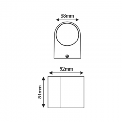 GU10 WALL LUMINAIRE 230V AC SAND BLACK IP65 MAX.35W ACA