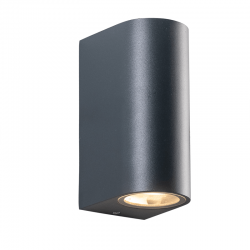GU10 WALL LUMINAIRE 230V AC DARK GREY IP65 MAX.2X35W ACA