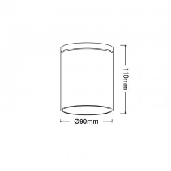 GU10 ROUND CEILING LUMINAIRE 230V AC DARK GREY IP65 GU10 MAX.35W ACA