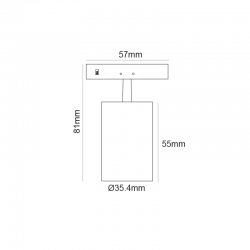 ΜΙΝΙ ΜΑΥΡΟ ZOOMABLE ΜΑΓΝΗΤΙΚΟ ΣΠΟΤ 24V DC 5W 3000K 470LM max. 20-60° RA90 5YRS Φ35,4*55(81)ΜΜ ACA