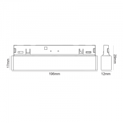 ΜΙΝΙ ΜΑΥΡΟ ΜΑΓΝΗΤΙΚΟ ΦΩΤΙΣΤΙΚΟ 24V DC 10W 4000K 500LM 36° RA90 5YRS L196ΜΜ aca