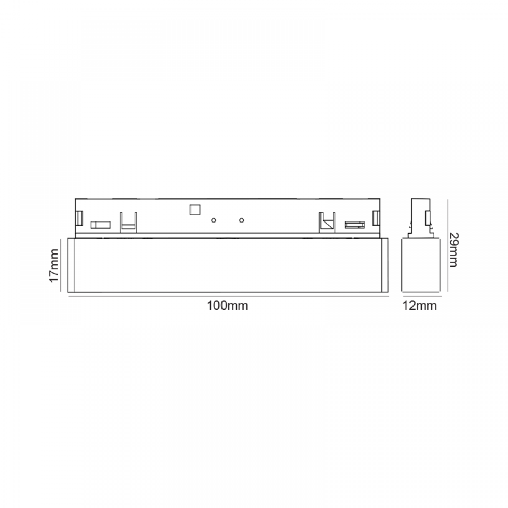 ΜΙΝΙ ΜΑΥΡΟ ΜΑΓΝΗΤΙΚΟ ΦΩΤΙΣΤΙΚΟ 24V DC 5W 3000K 240LM 36° RA90 5YRS L100ΜΜ ACA