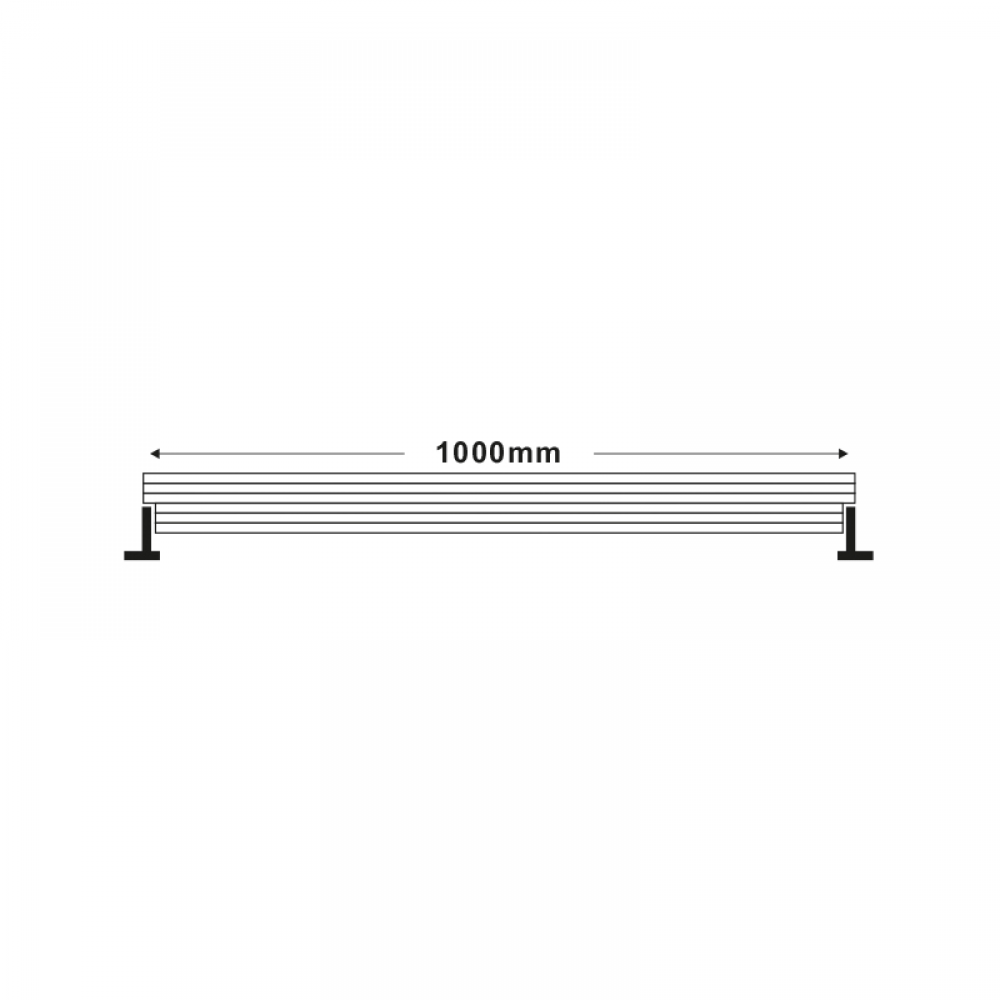 LED WALLWASHER 36W, 2520lm, 3000K,  15° x 60° 1m, IP66, 3 years warranty with fast connectors