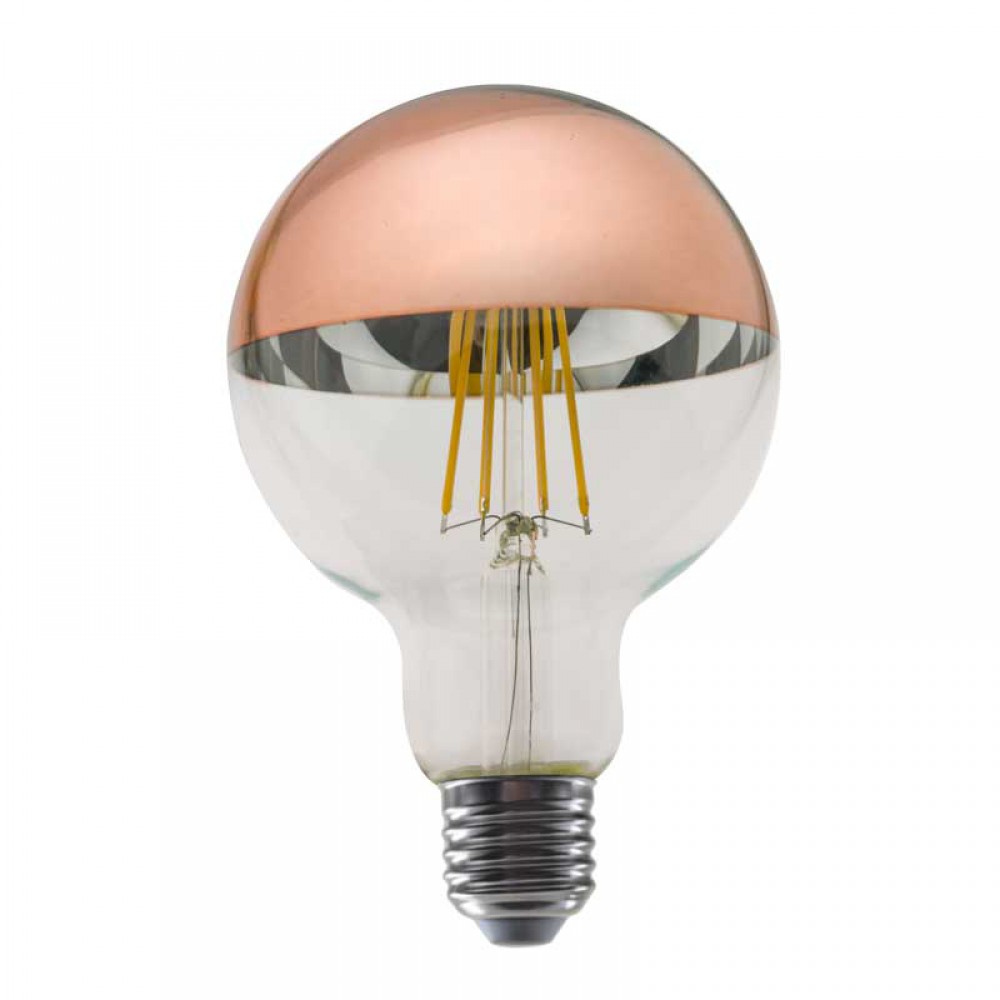 Λαμπτήρας Led Ανεστραμμένου Καθρέφτη G95 ROSE GOLD 8W 2700K Dimmable - Diolamp
