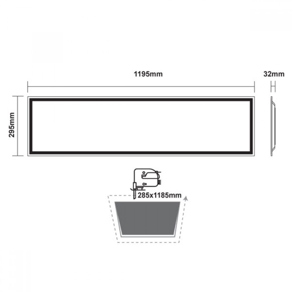 Φωτιστικό Οροφής Slim Panel Λευκό Παραλληλόγραμμο 120x30 LED SMD 40W 120° OTIS Aca
