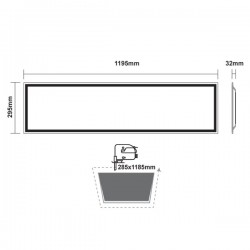 Φωτιστικό Οροφής Slim Panel Λευκό Παραλληλόγραμμο 120x30 LED SMD 48W 120° OTIS Aca