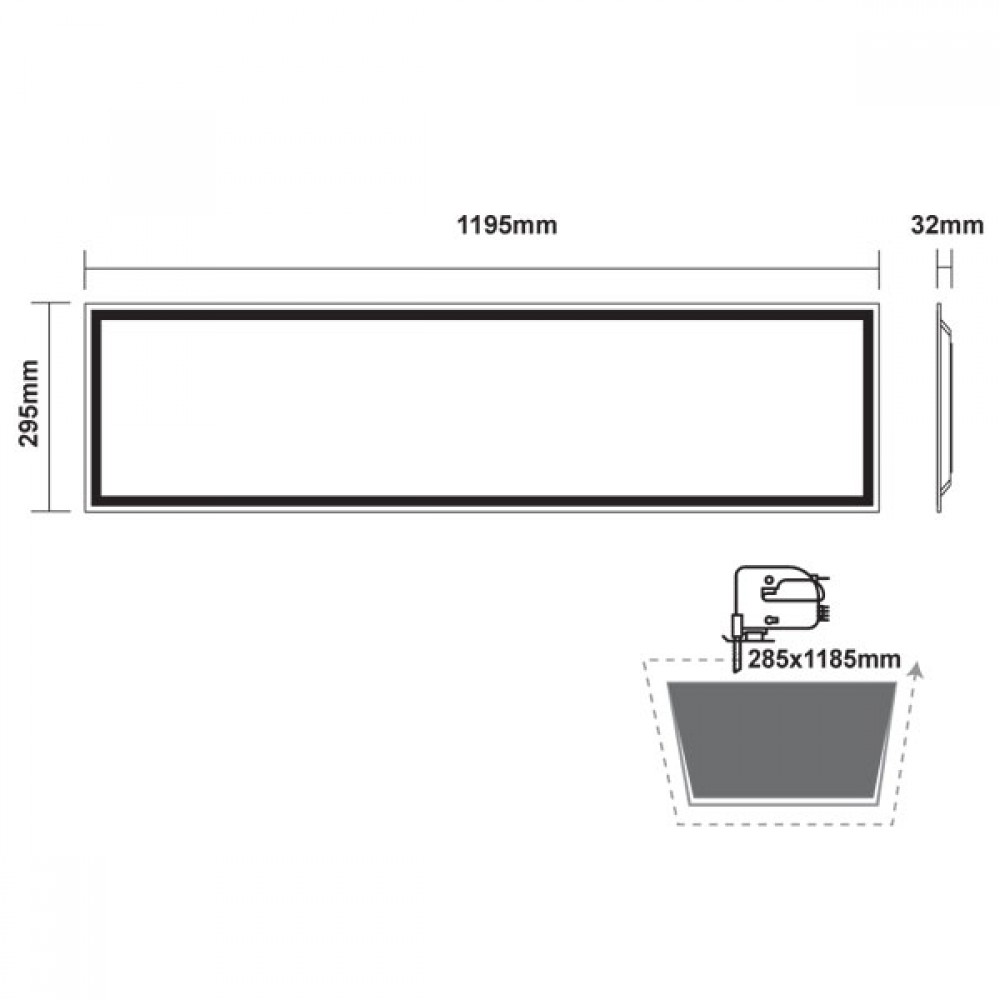 Φωτιστικό Οροφής Slim Panel Λευκό Παραλληλόγραμμο 120x30 LED SMD 40W 120° PILO Aca