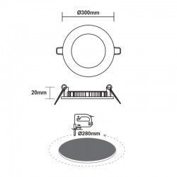 ΛΕΥΚΟ ΣΤΡΟΓΓΥΛΟ LED ΠΑΝΕΛ ΧΩΝΕΥΤΟ 23W 4000K 2120Lm Φ298mm 230V AC Ra80 ACA