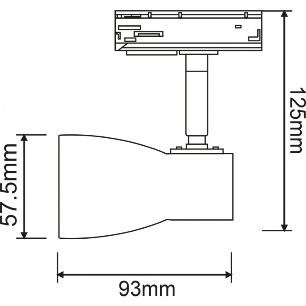 Φωτιστικό Σποτ Ράγας Μονοφασικό 2 Καλωδίων Σε Μαύρο Χρώμα 1x GU10 - ACA