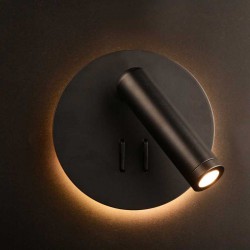 LED Απλίκα Μεταλλική Σε Μαύρο Χρώμα 3W+4W 280lm ZEUS - ACA DECOR