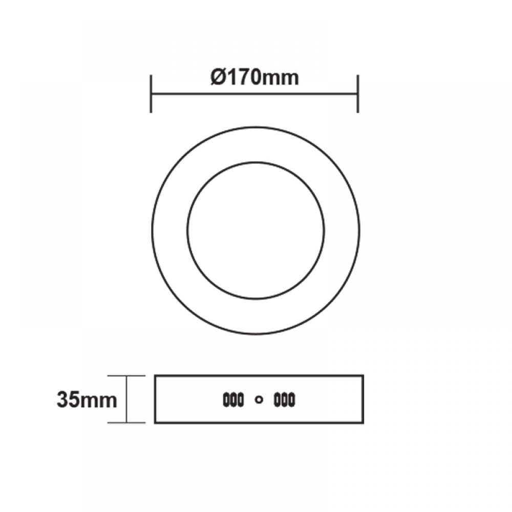 ΛΕΥΚΟ ΣΤΡΟΓΓΥΛΟ LED ΠΑΝΕΛ ΟΡΟΦΗΣ 12W 3000K 1040Lm Φ160mm 230V AC Ra80 ACA