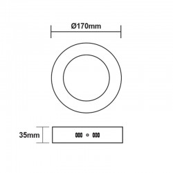 ΛΕΥΚΟ ΣΤΡΟΓΓΥΛΟ LED ΠΑΝΕΛ ΟΡΟΦΗΣ 12W 4000K 1100Lm Φ160mm 230V AC Ra80 ACA