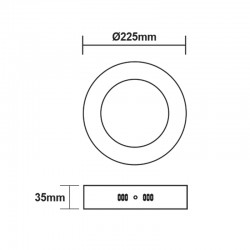 ΝΙΚΕΛ ΜΑΤ ΣΤΡΟΓΓΥΛΟ LED ΠΑΝΕΛ ΟΡΟΦΗΣ 18W 6500K 1800Lm Φ209mm 230V AC Ra80 ACA