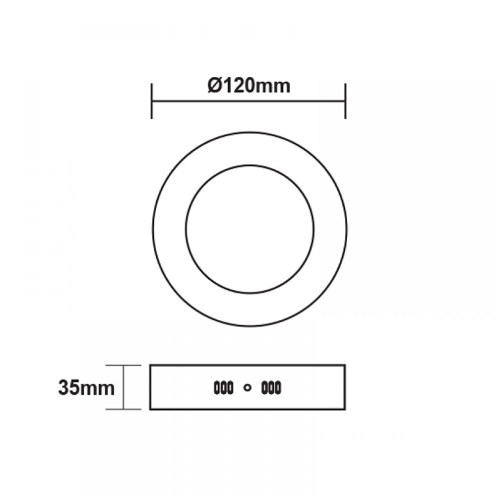 ΛΕΥΚΟ ΣΤΡΟΓΓΥΛΟ LED ΠΑΝΕΛ ΟΡΟΦΗΣ 6W 4000K 470Lm Φ117mm 230V AC Ra80 ACA