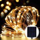 Fairy Lights Σειρά 200 Solar LED Λαμπάκια , Ασημί Καλώδιο Χαλκού, Θερμό Λευκό Με Φωτοβολταϊκό Πάνελ Ip44 20m - ACA Christmas