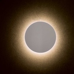 LED Ξύλινο Επίτοιχο Φωτιστικό Λευκό Ø14cm ACA