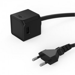 Allocacoc® PowerCube |USBcube Extended USB A+C| Πολύπριζο 2xUSB-A + 2xUSB-C – Μαύρο
