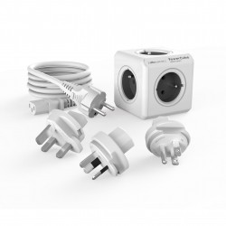 Allocacoc® PowerCube |ReWirable| Πολύπριζο 4 θέσεων & 4x plugs Γκρι