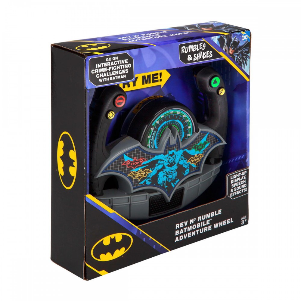 eKids Batman Batmobile Toy Steering Wheel Φουτουριστικό Τιμόνι Batmobile για παιδιά με ενσωματωμένα Sound Effects (BM-157) (Μαύρο/Γκρι)