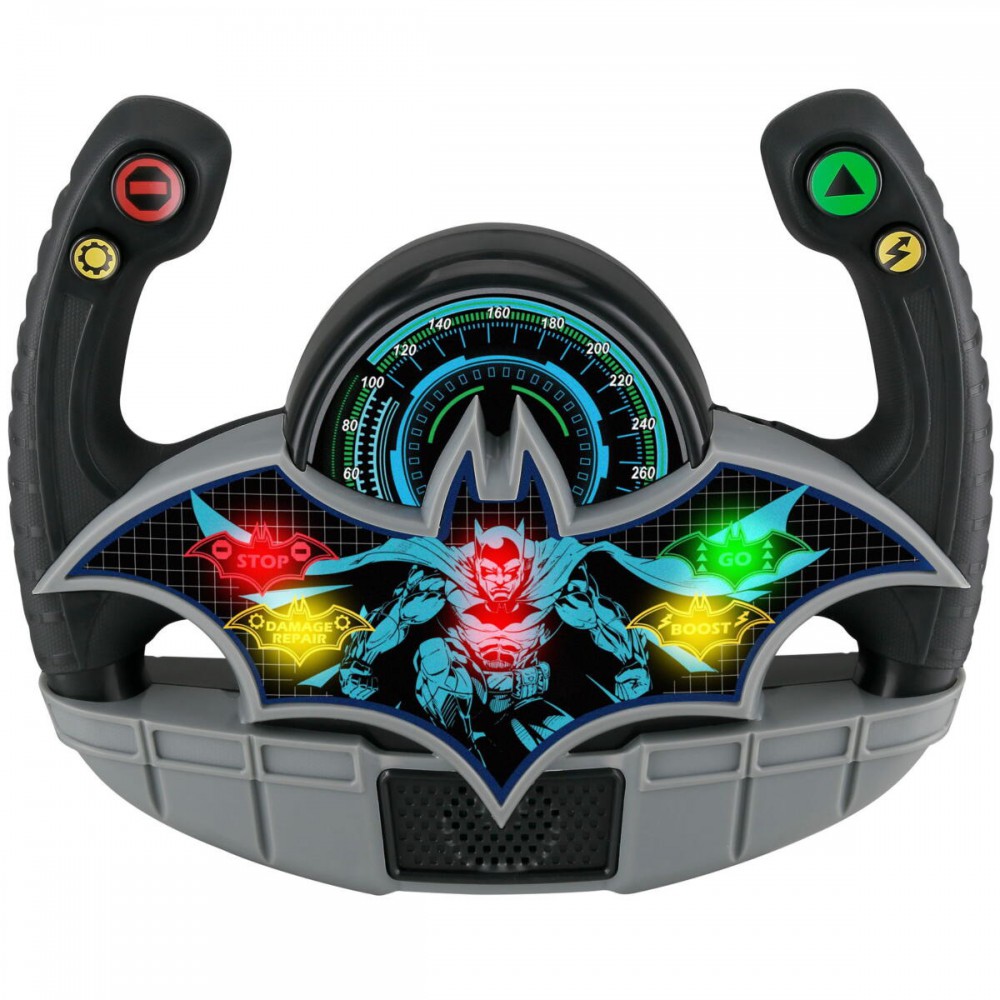 eKids Batman Batmobile Toy Steering Wheel Φουτουριστικό Τιμόνι Batmobile για παιδιά με ενσωματωμένα Sound Effects (BM-157) (Μαύρο/Γκρι)