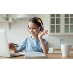 eKids Encanto Ενσύρματα Ακουστικά με ασφαλή μέγιστη ένταση ήχου για παιδιά και εφήβους (EN-140) (Μωβ/Λευκό/Ροζ)