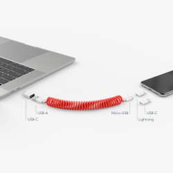 Vonmählen Allroundo® Όλα σε 1 Charging Cable (microUSB / USB-C / Lightning) Καλώδιο δεδομένων (50 cm – Κόκκινο)