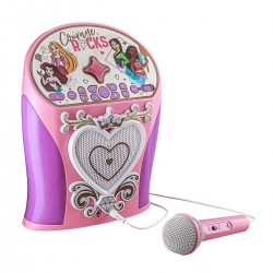 eKids Disney Princess Bluetooth MP3 Boombox Karaoke & ενσωματωμένο Μικρόφωνο για παιδιά και εφήβους με μουσική, φωτισμό, Sound Effects (Di-554DP) (Μωβ/Ροζ)